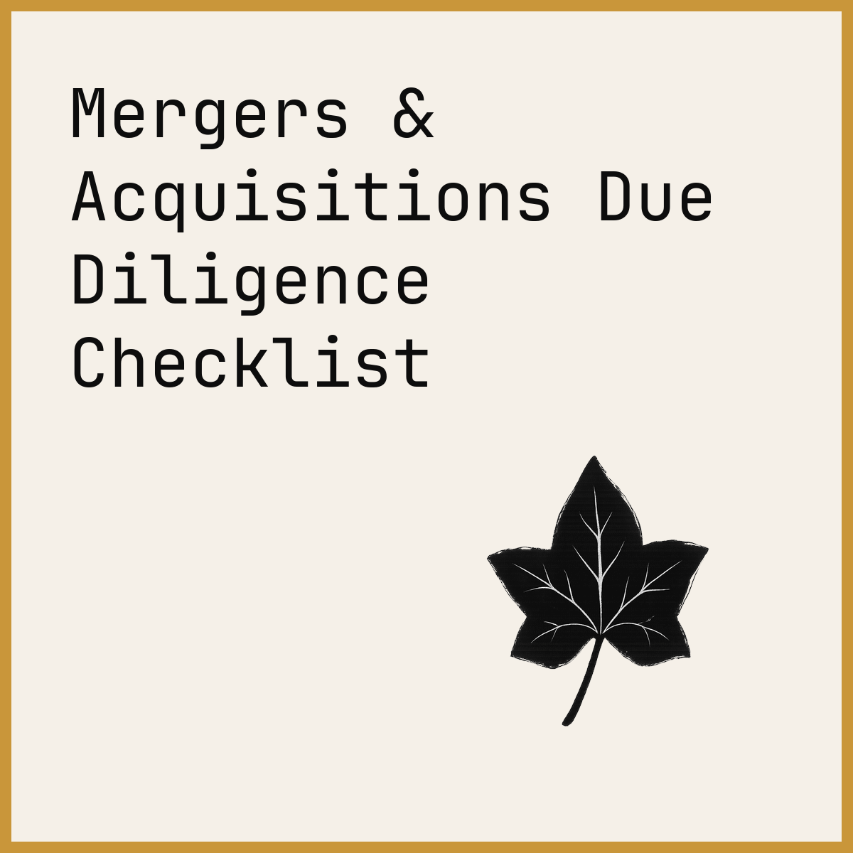 Mergers & Acquisitions Due Diligence Checklist