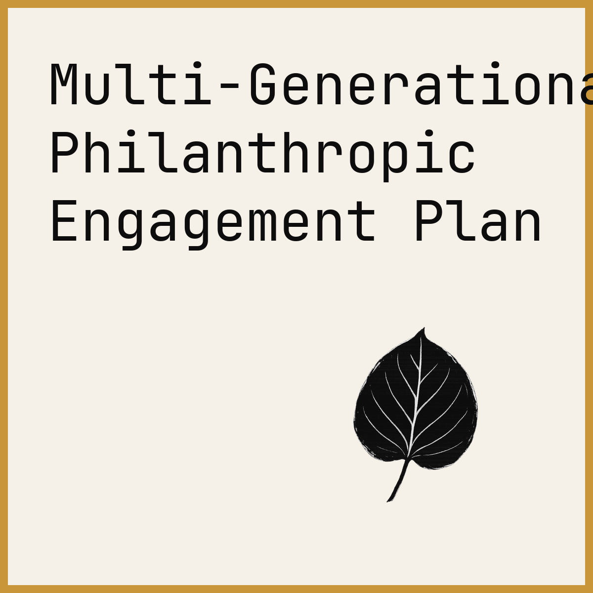 Multi-Generational Philanthropic Engagement Plan