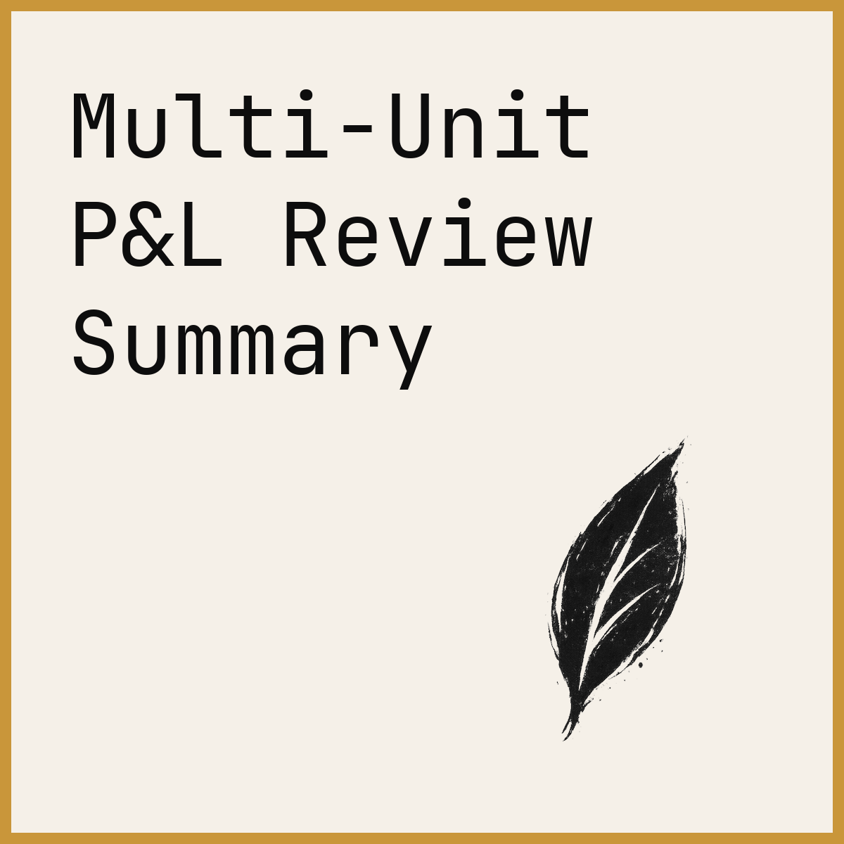 Multi-Unit P&L Review Summary