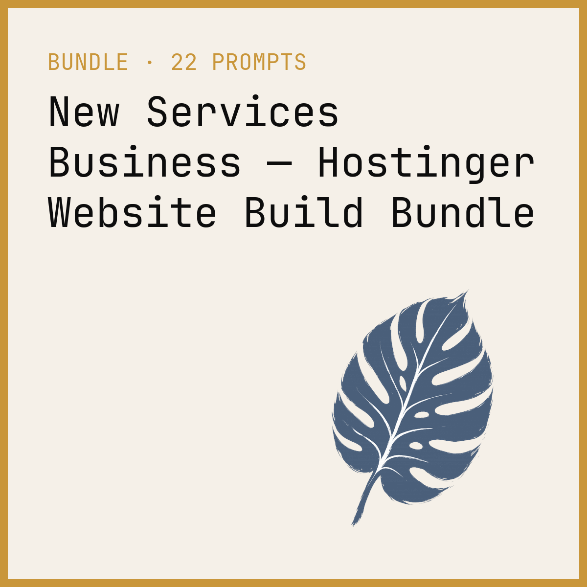 New Services Business — Hostinger Website Build Bundle