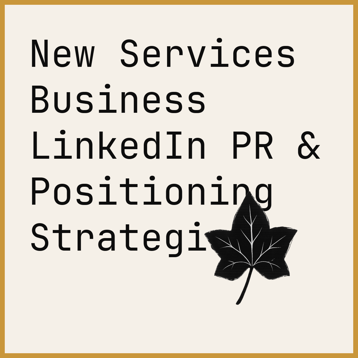 New Services Business LinkedIn PR & Positioning Strategist