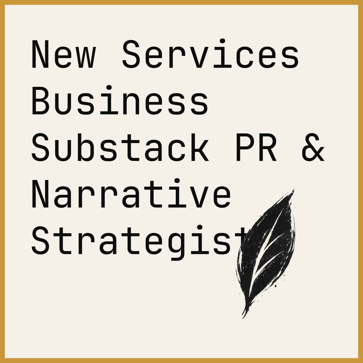 New Services Business Substack PR & Narrative Strategist