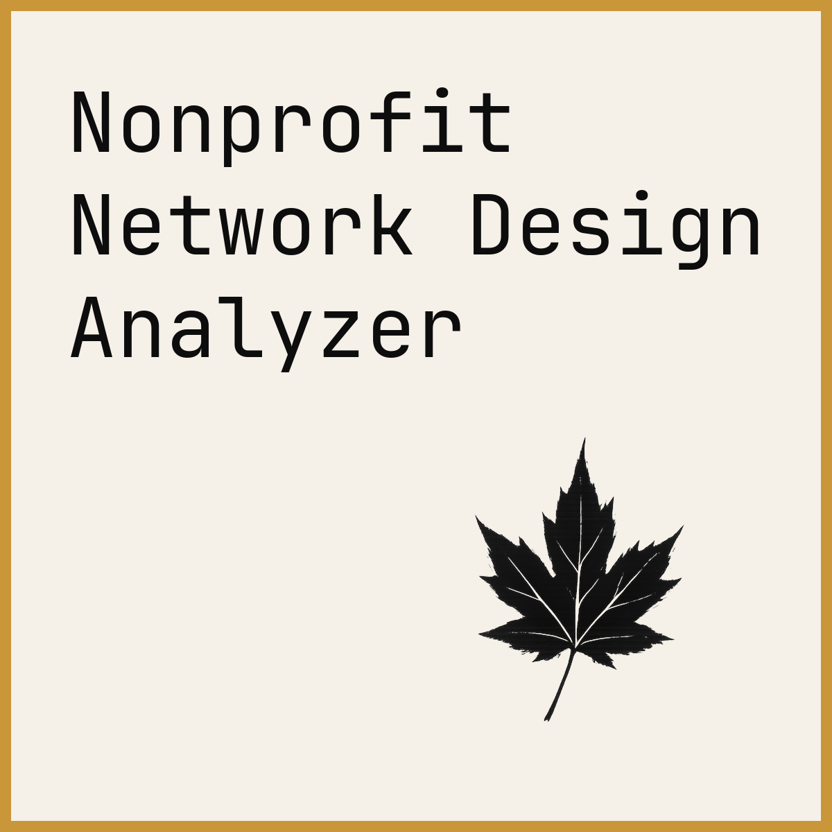 Nonprofit Network Design Analyzer
