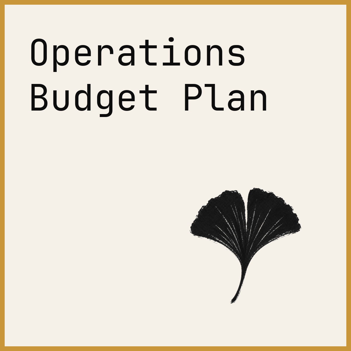 Operations Budget Plan