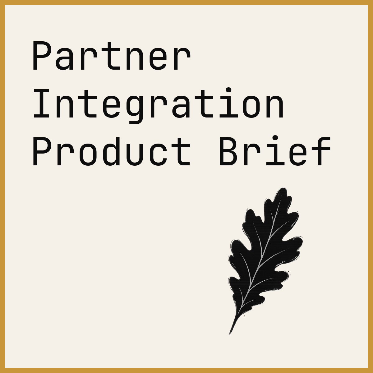 Partner Integration Product Brief