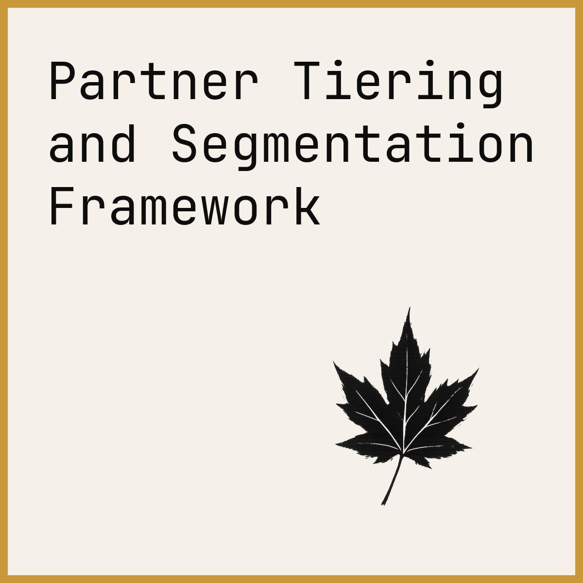 Partner Tiering and Segmentation Framework
