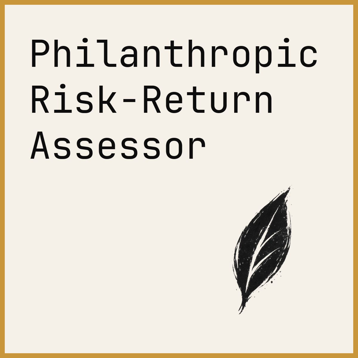 Philanthropic Risk-Return Assessor
