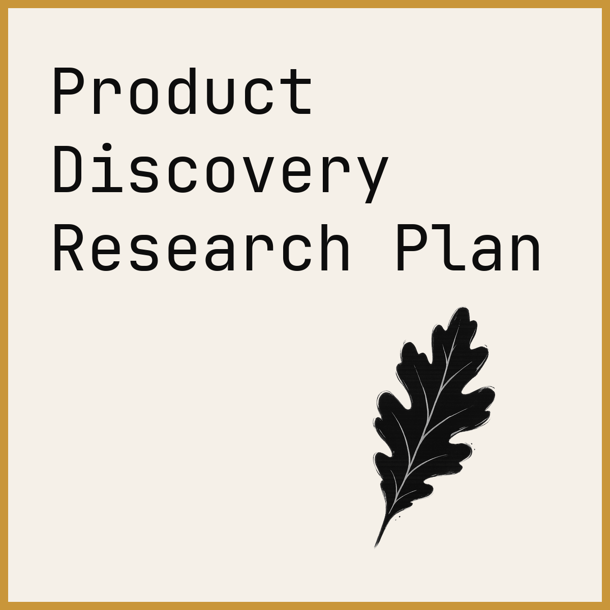 Product Discovery Research Plan