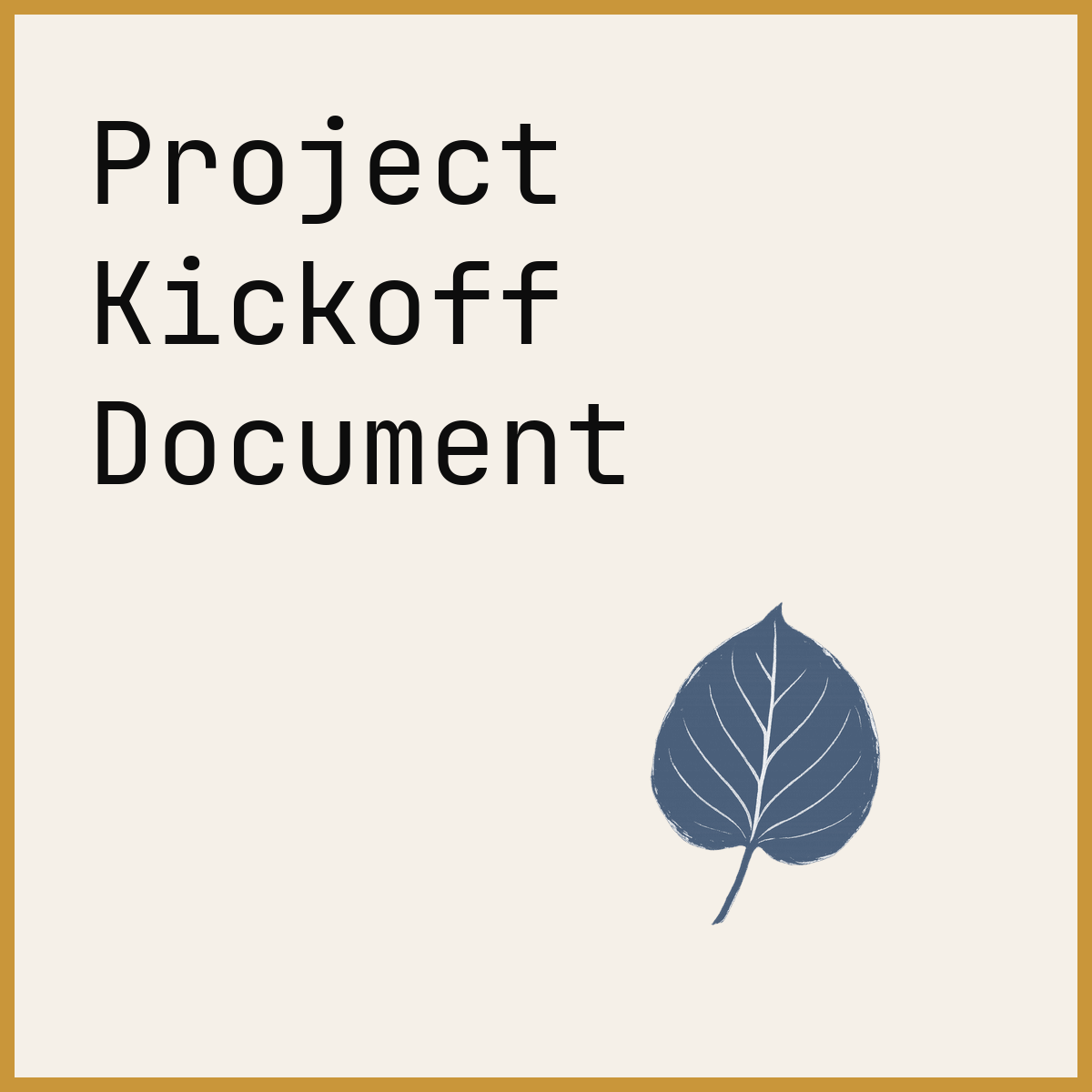 Project Kickoff Document