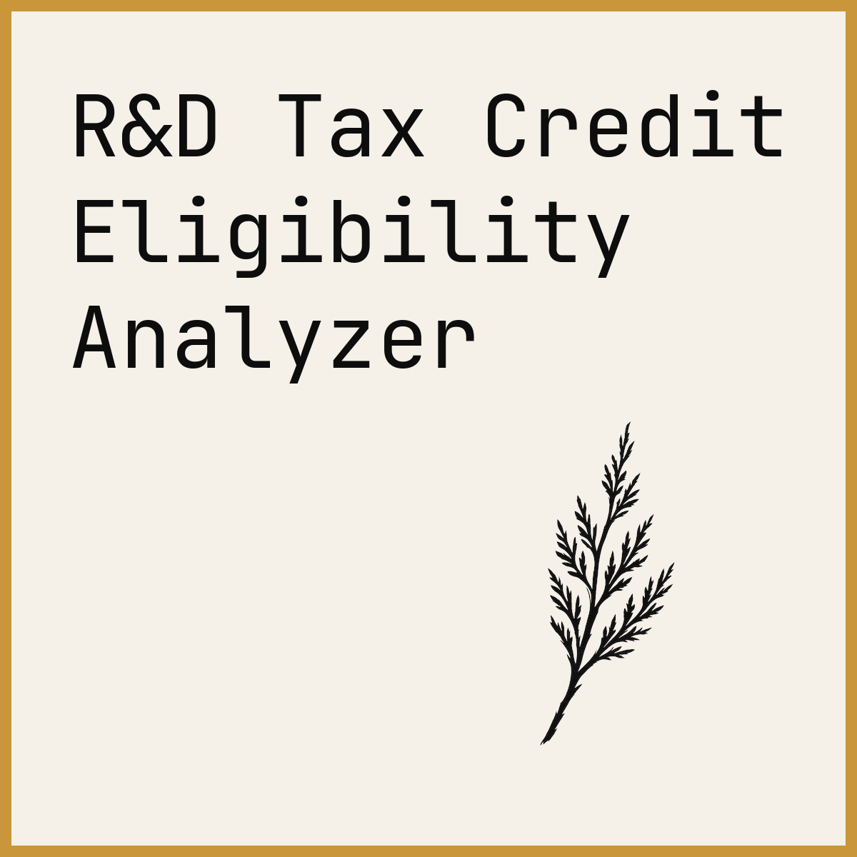 R&D Tax Credit Eligibility Analyzer