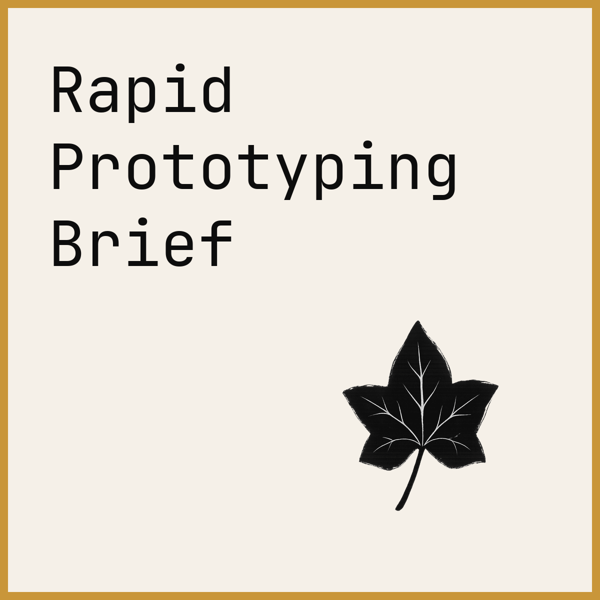Rapid Prototyping Brief