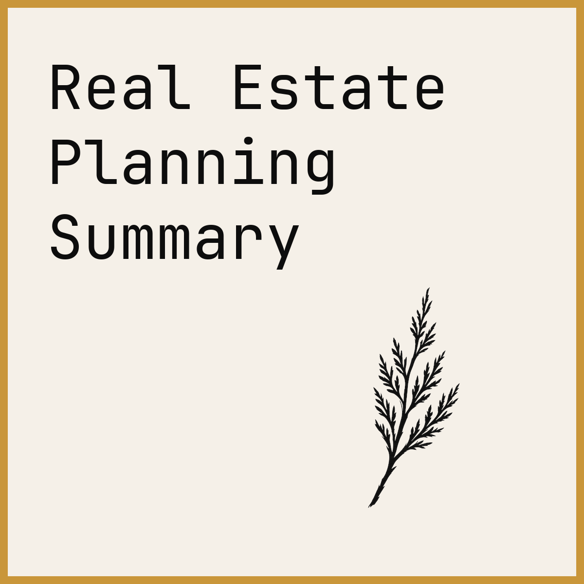 Real Estate Planning Summary