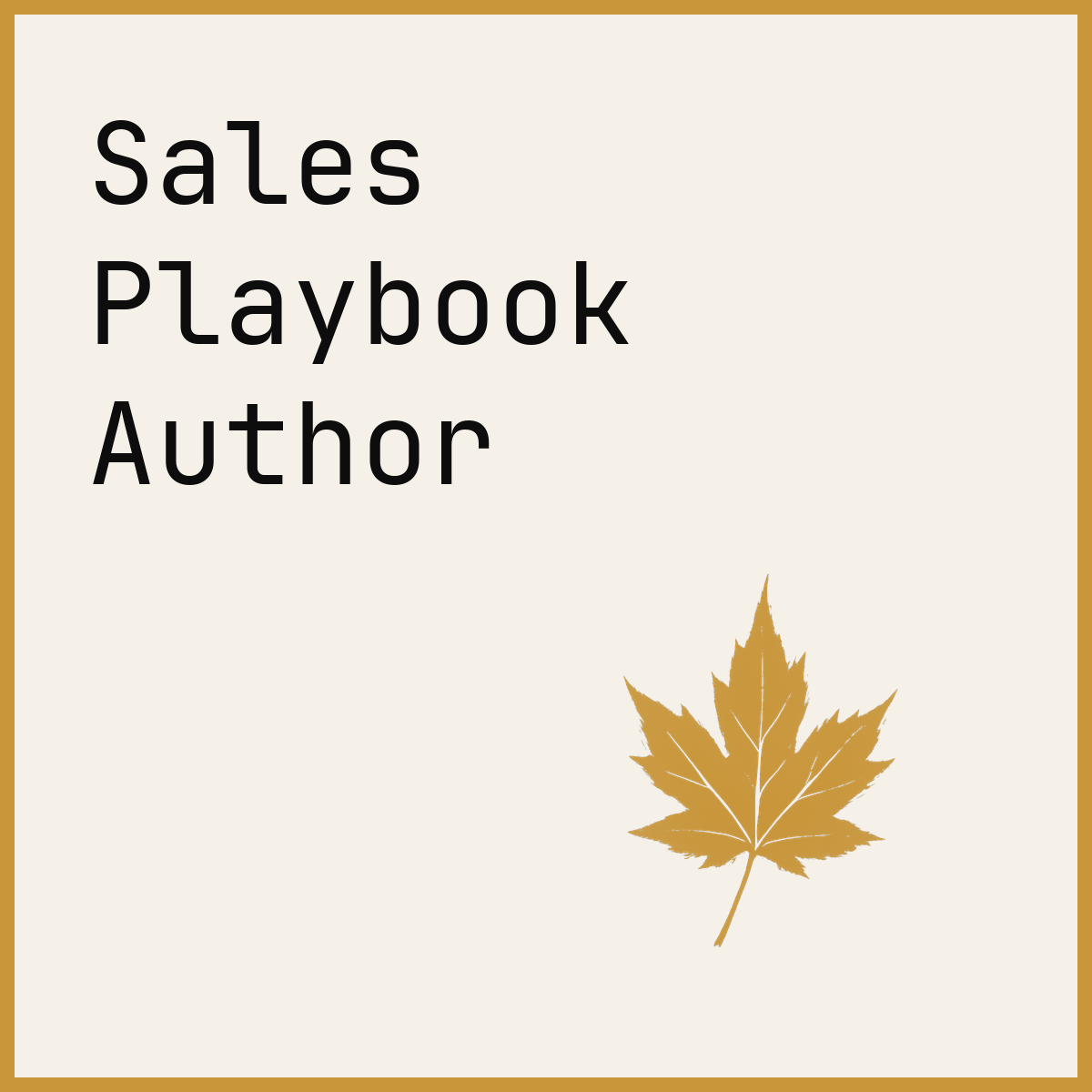 Sales Playbook Author