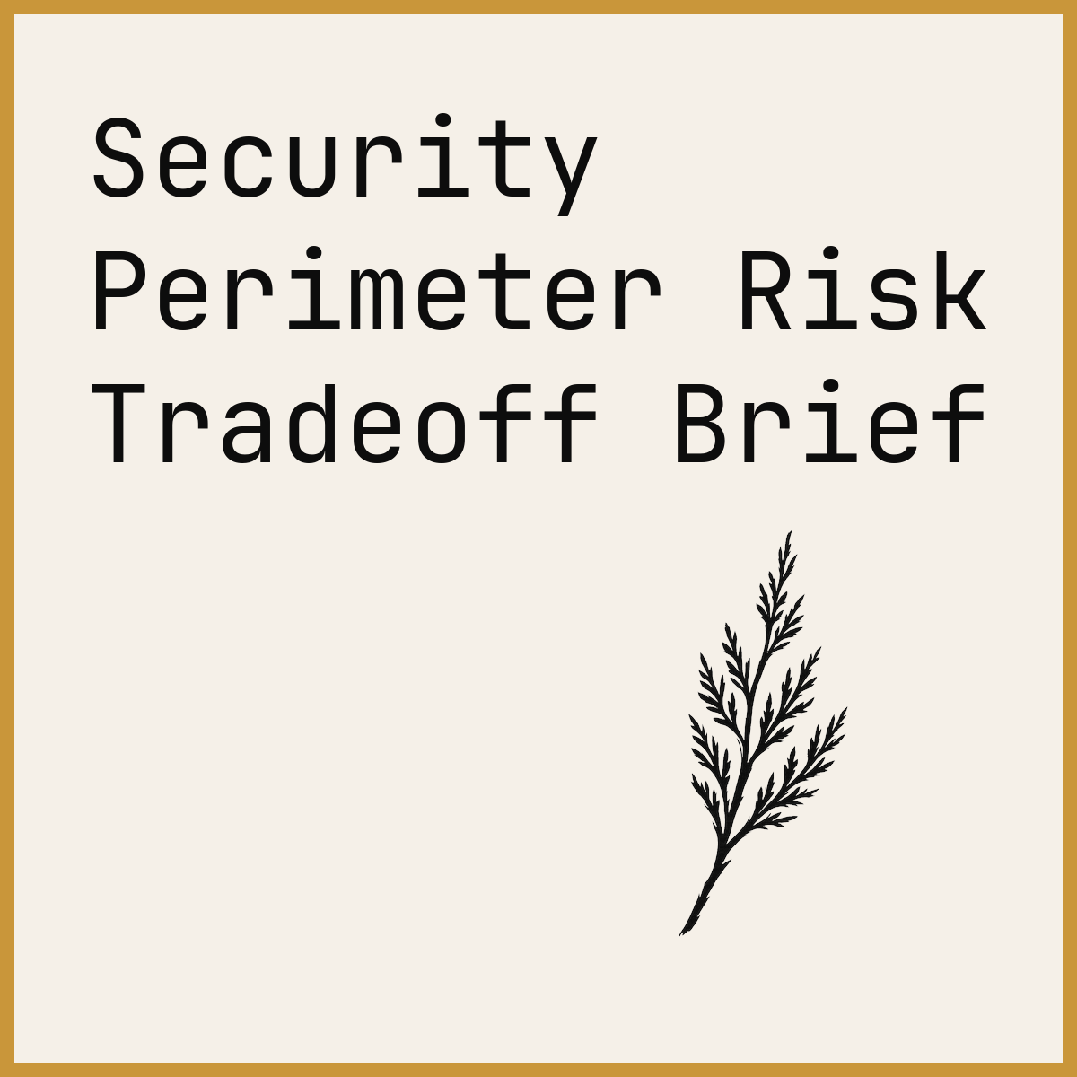 Security Perimeter Risk Tradeoff Brief