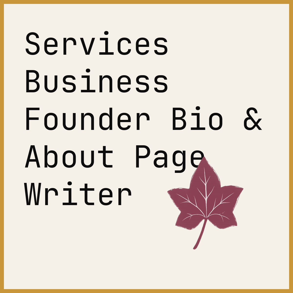 Services Business Founder Bio & About Page Writer
