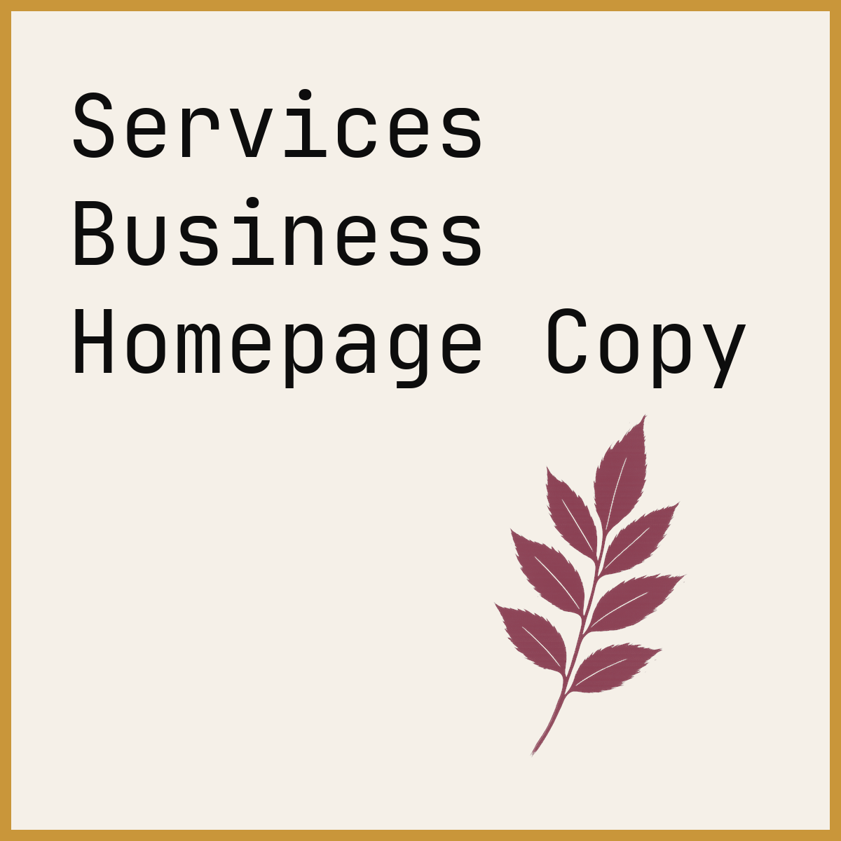 Services Business Homepage Copy