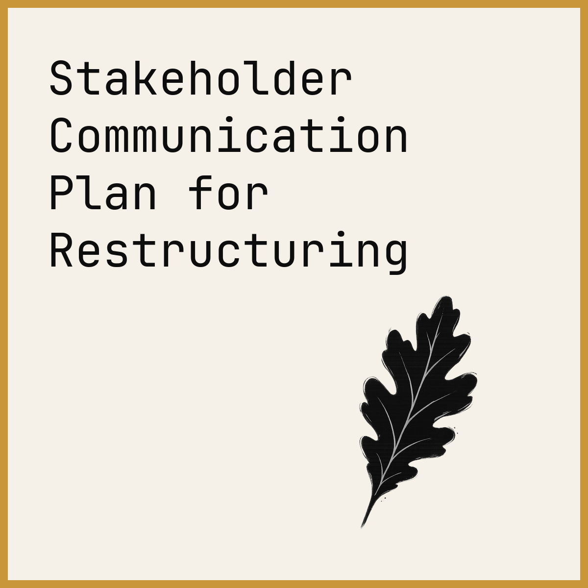 Stakeholder Communication Plan for Restructuring