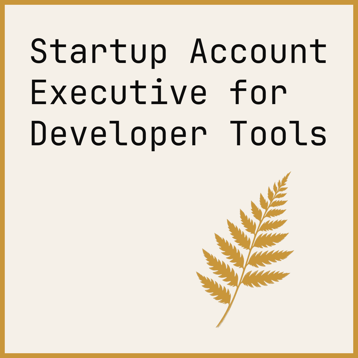 Startup Account Executive for Developer Tools