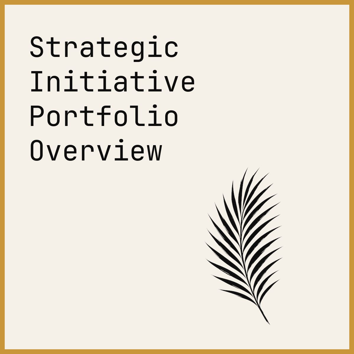 Strategic Initiative Portfolio Overview