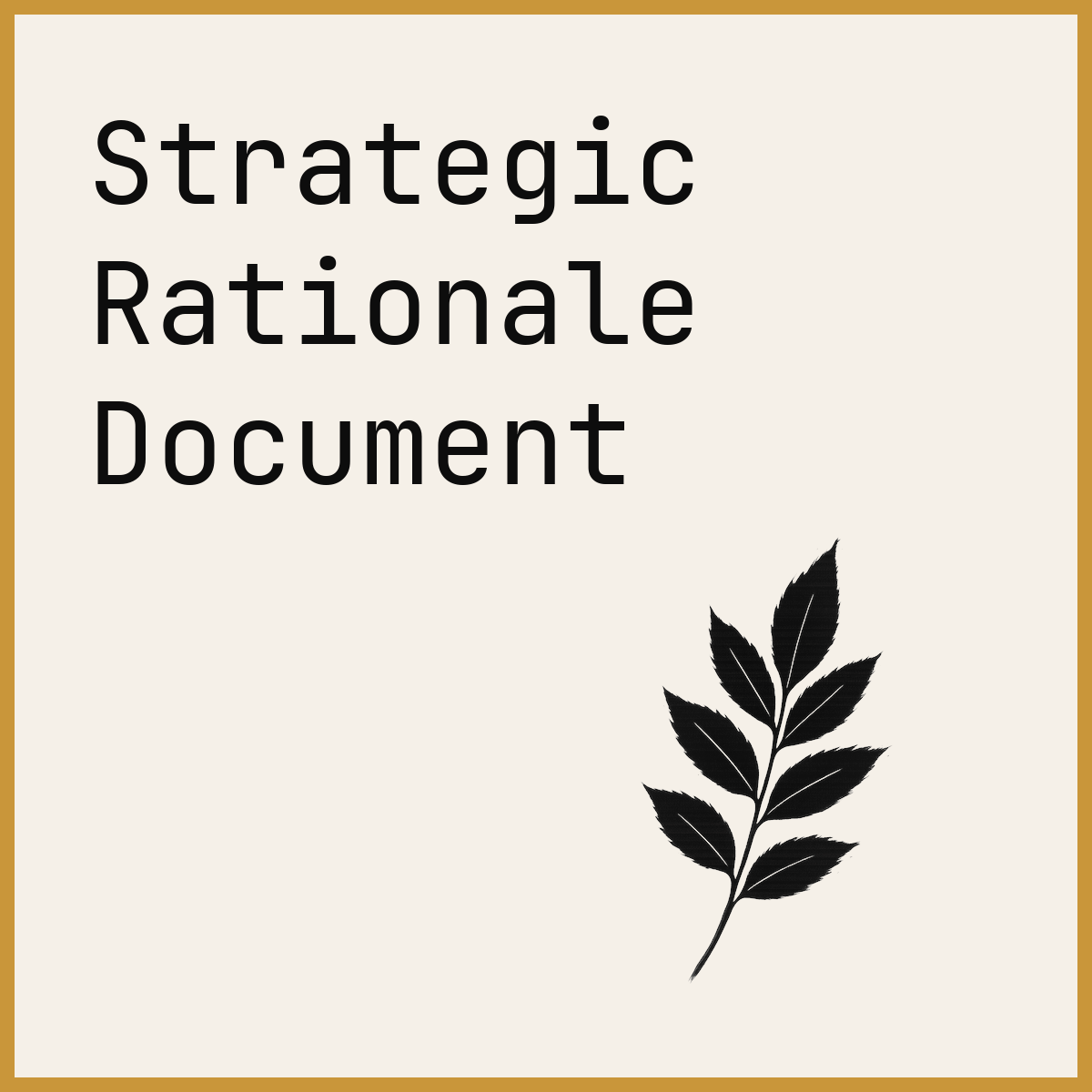 Strategic Rationale Document