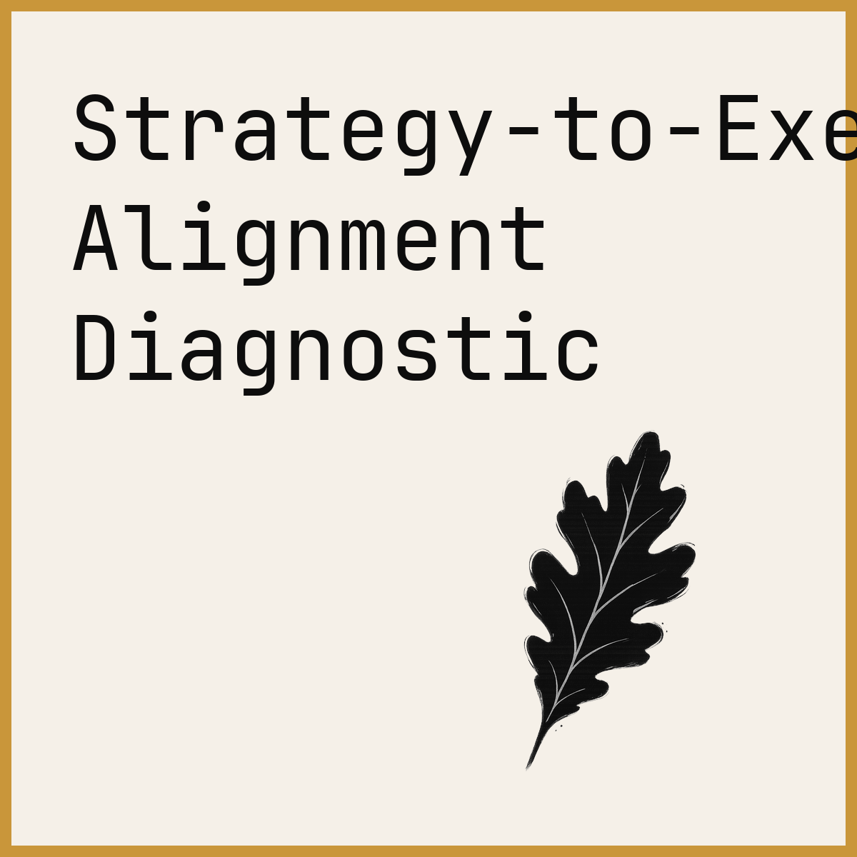 Strategy-to-Execution Alignment Diagnostic