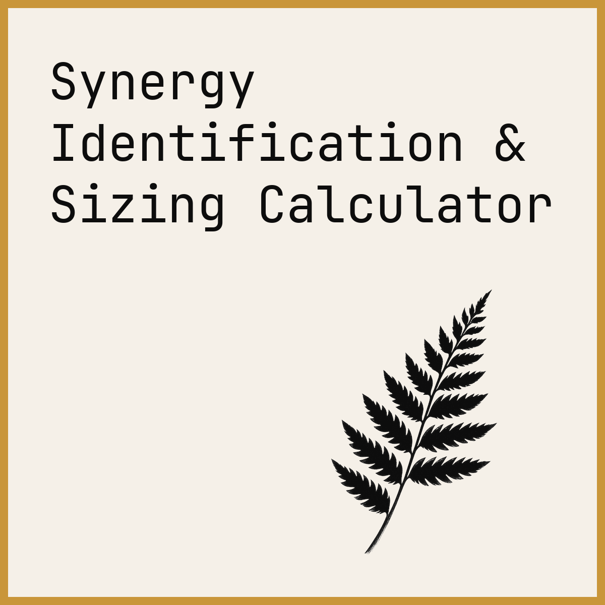 Synergy Identification & Sizing Calculator