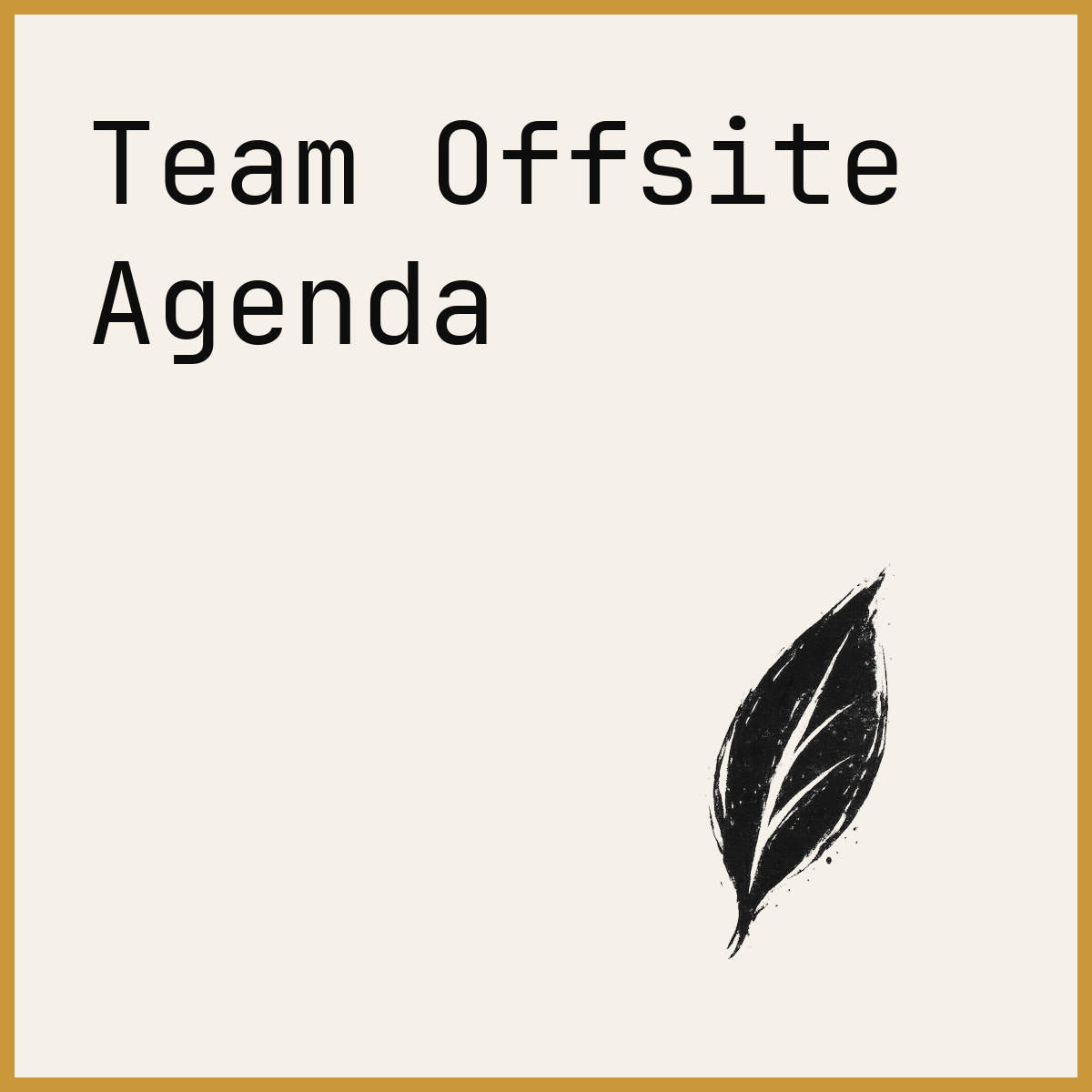 Team Offsite Agenda