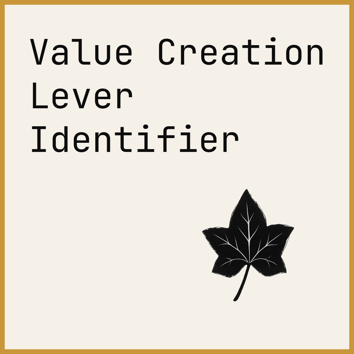 Value Creation Lever Identifier