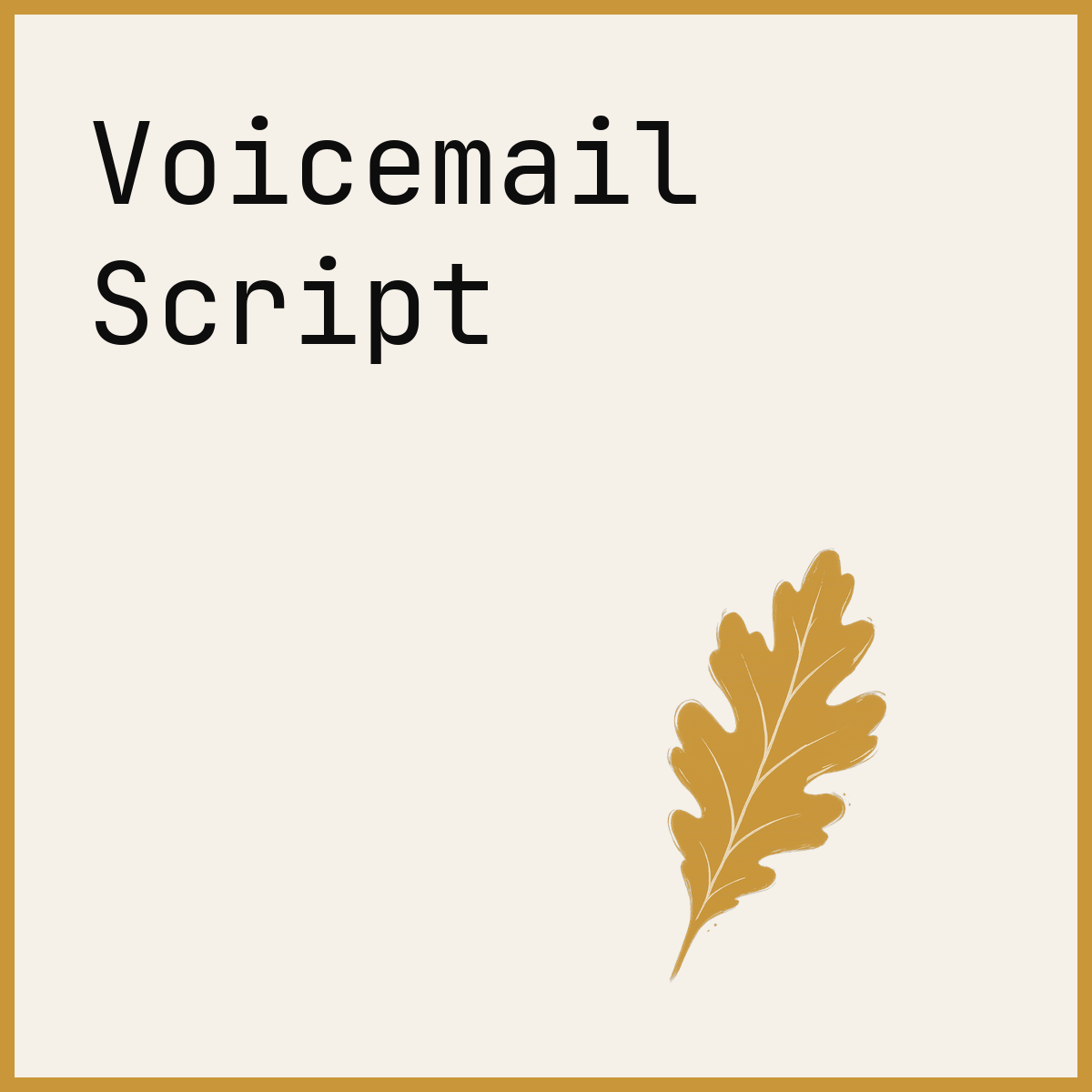 Voicemail Script