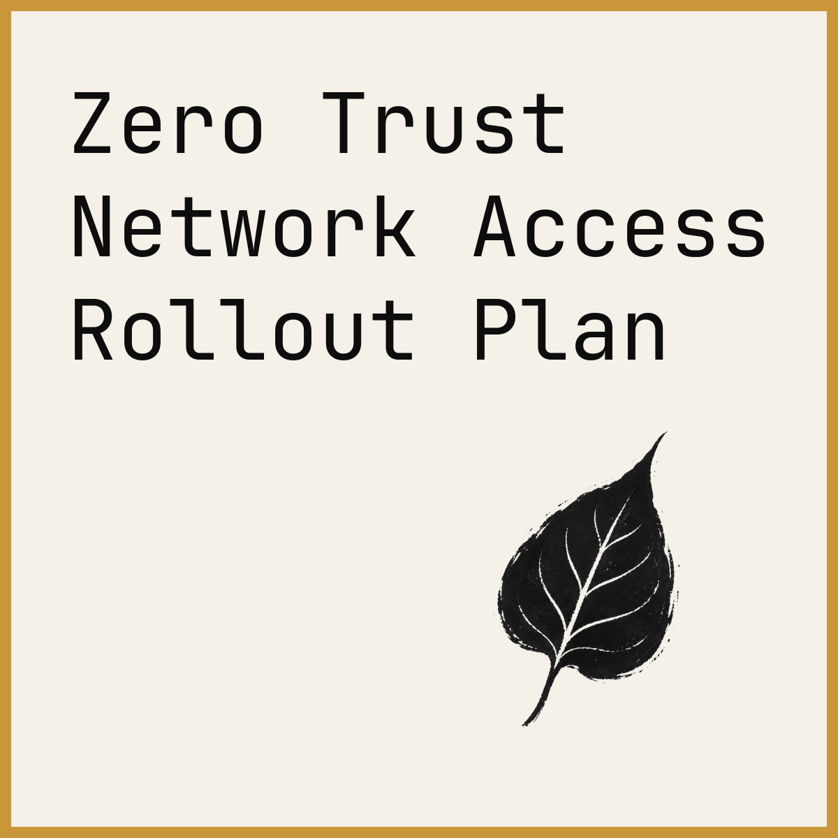 Zero Trust Network Access Rollout Plan