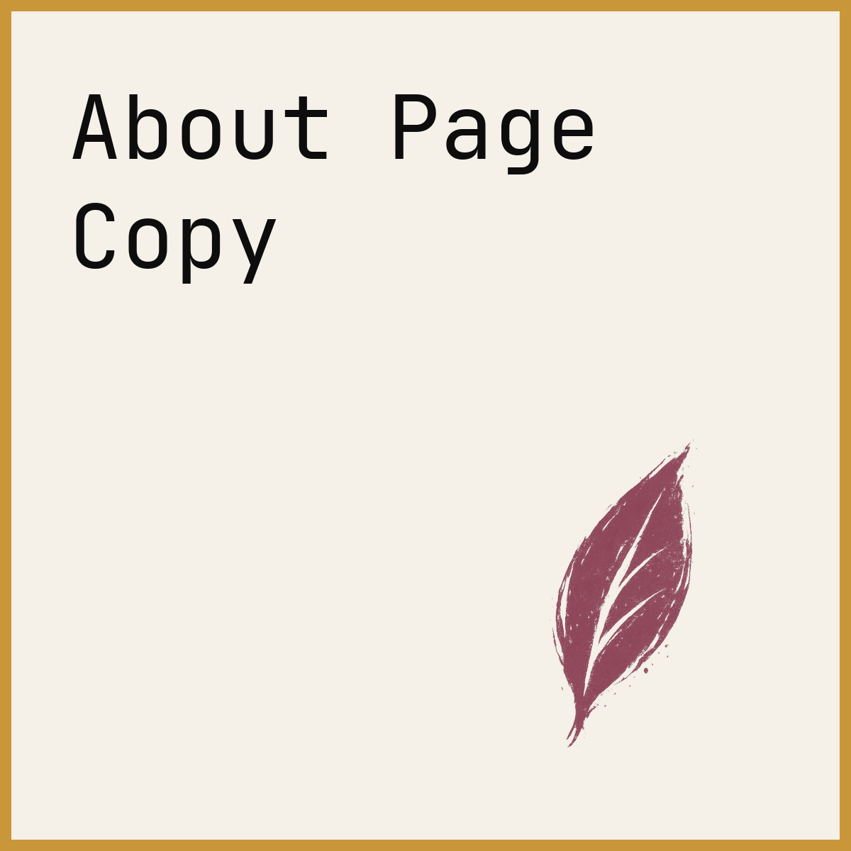 About Page Copy