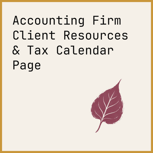 Accounting Firm Client Resources & Tax Calendar Page