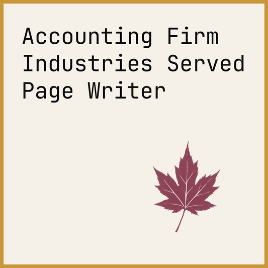 Accounting Firm Industries Served Page Writer