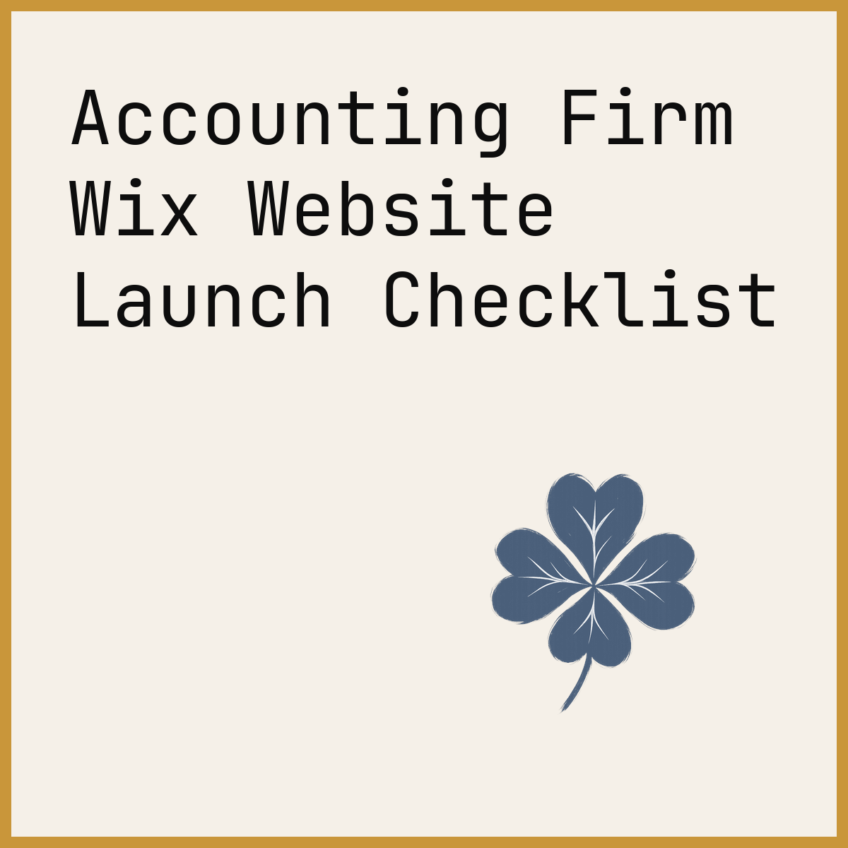 Accounting Firm Wix Website Launch Checklist