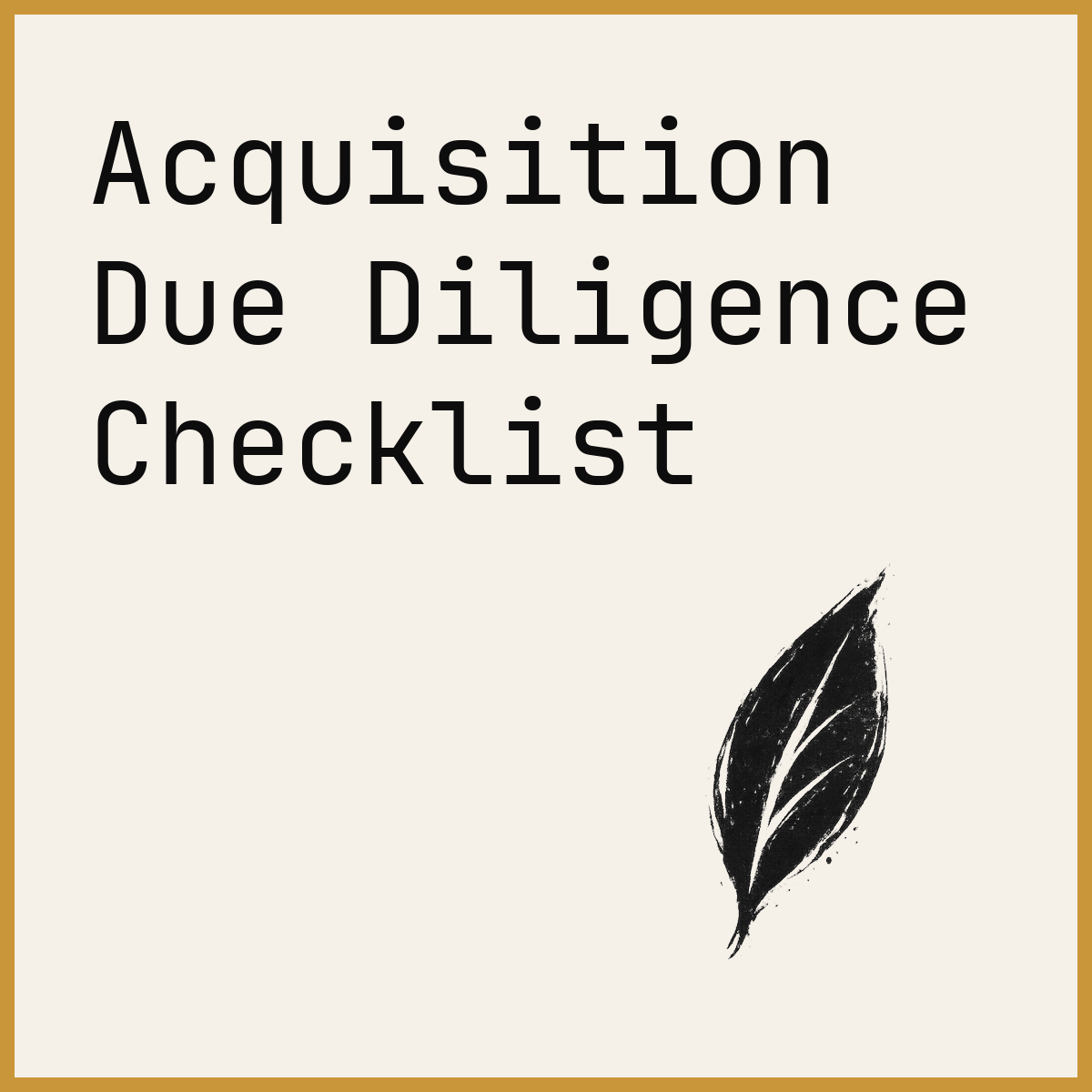Acquisition Due Diligence Checklist