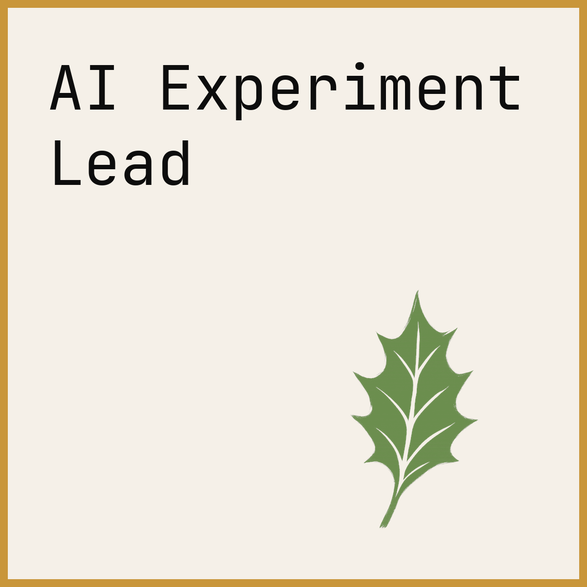 AI Experiment Lead