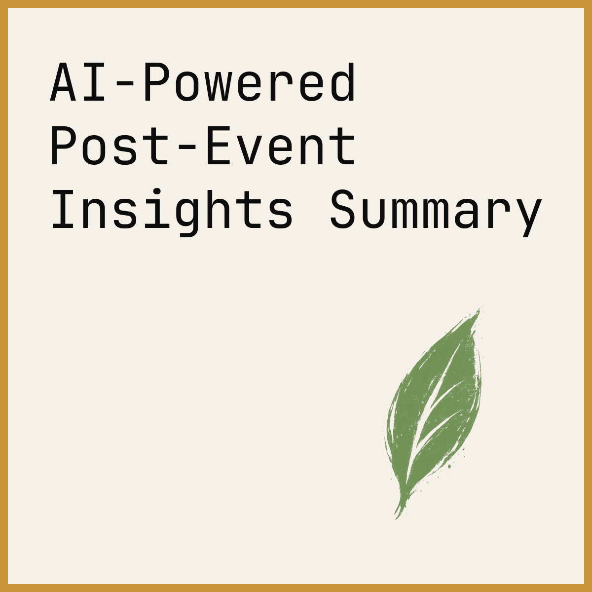 AI-Powered Post-Event Insights Summary