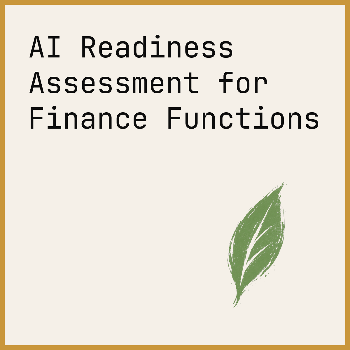 AI Readiness Assessment for Finance Functions