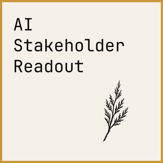 AI Stakeholder Readout