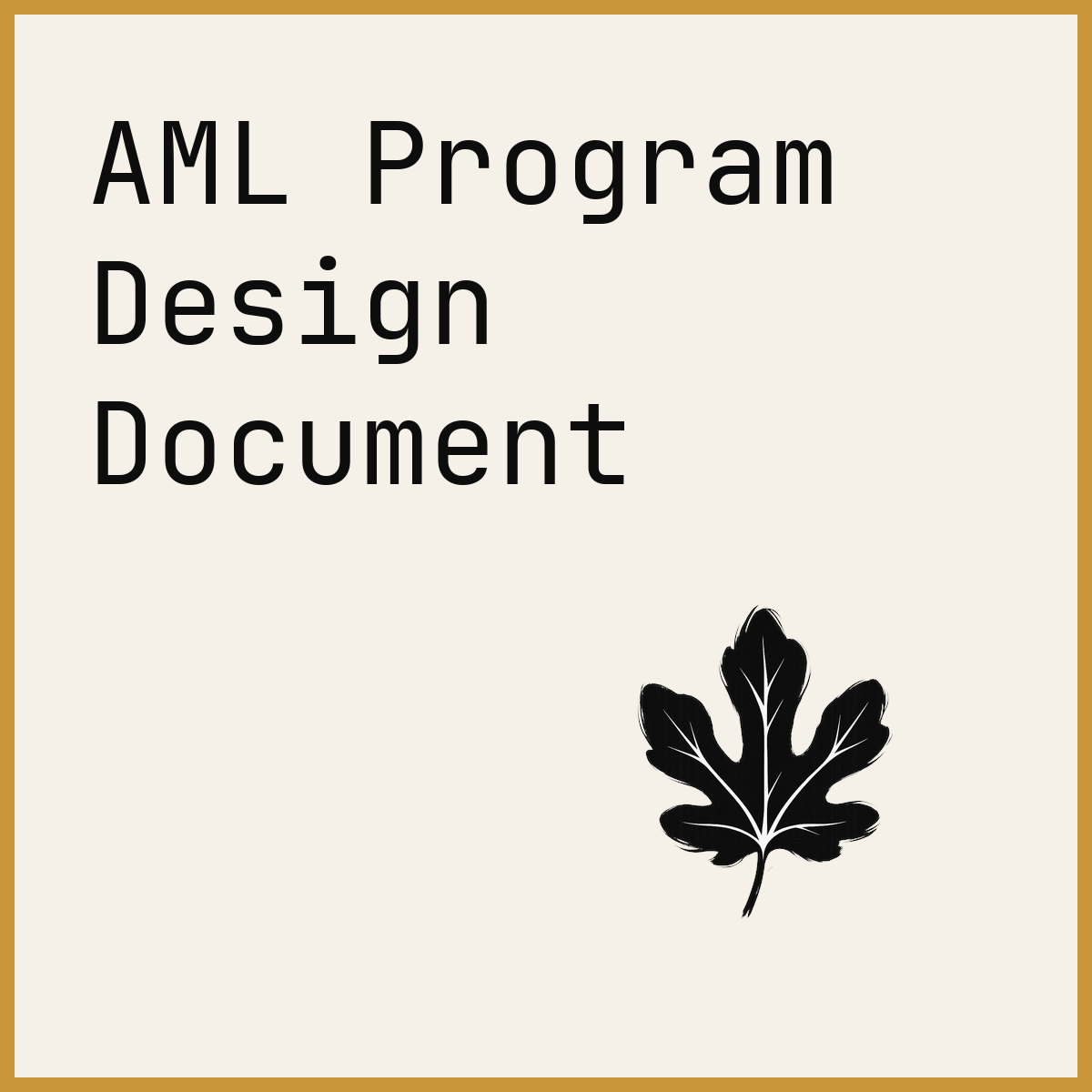 AML Program Design Document