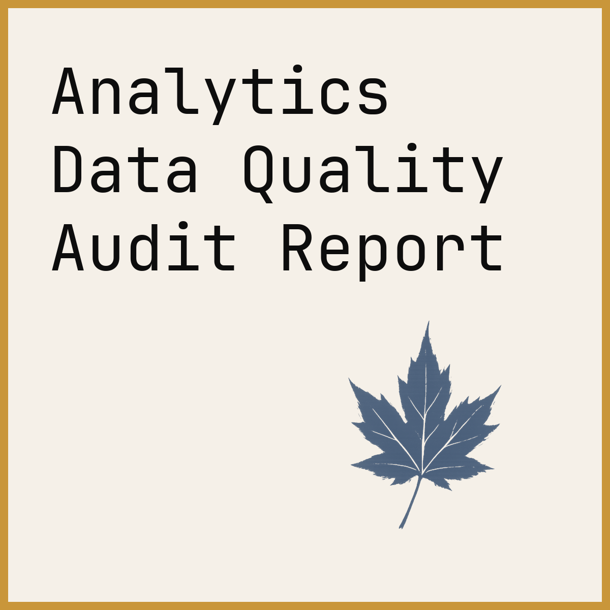Analytics Data Quality Audit Report