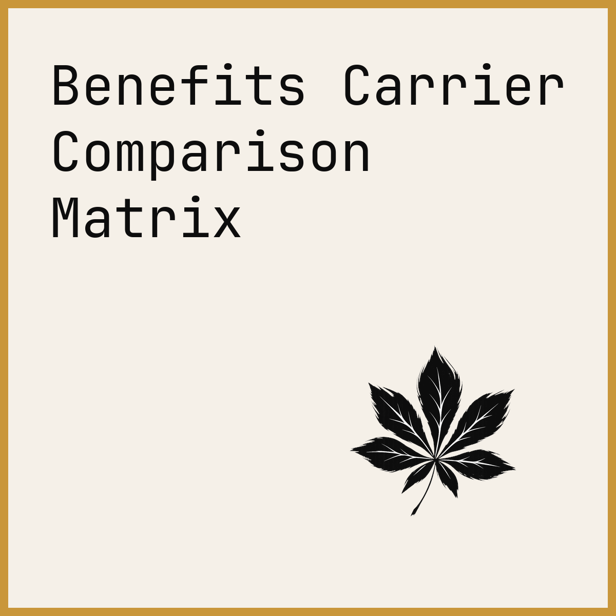 Benefits Carrier Comparison Matrix