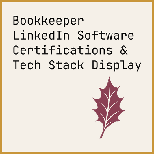 Bookkeeper LinkedIn Software Certifications & Tech Stack Display