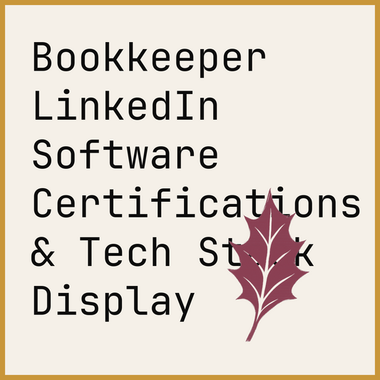 Bookkeeper LinkedIn Software Certifications & Tech Stack Display