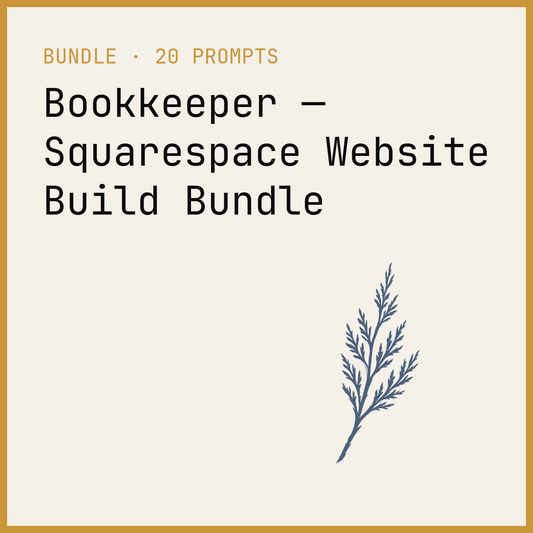 Bookkeeper — Squarespace Website Build Bundle