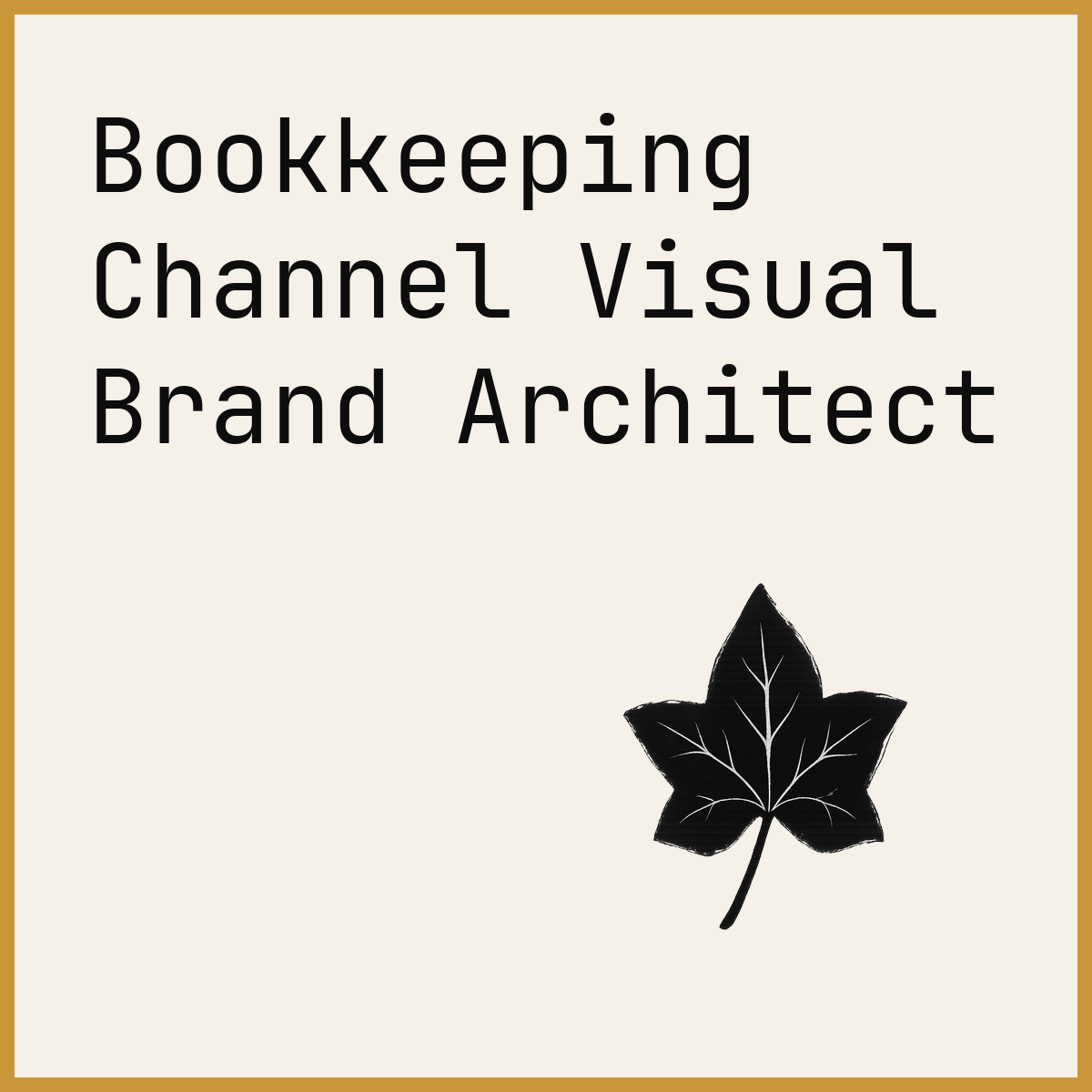 Bookkeeping Channel Visual Brand Architect