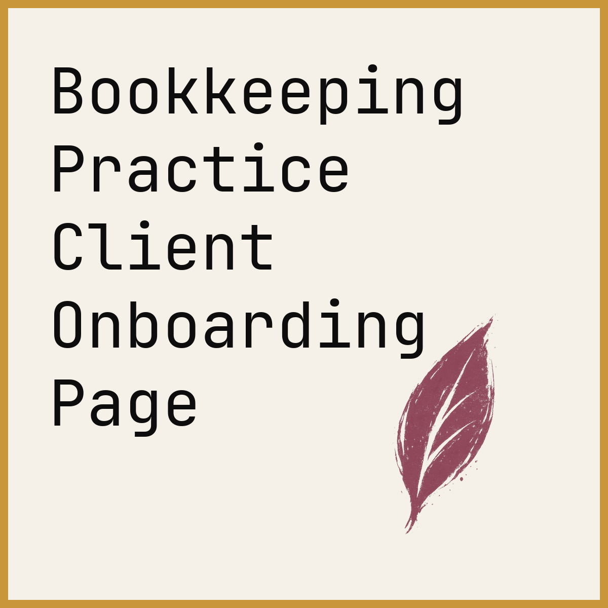 Bookkeeping Practice Client Onboarding Page