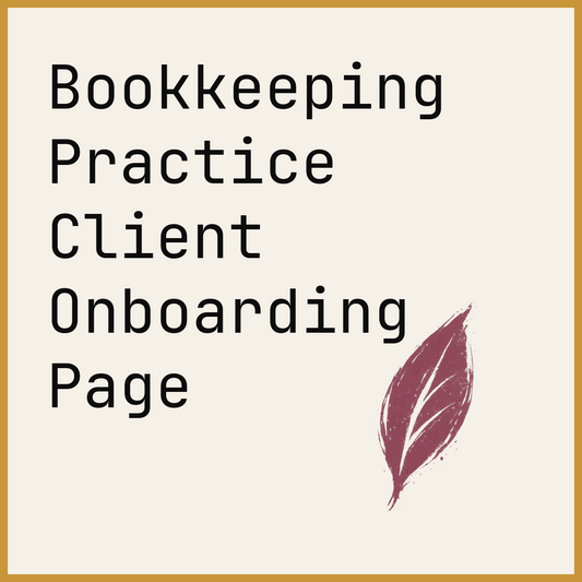 Bookkeeping Practice Client Onboarding Page