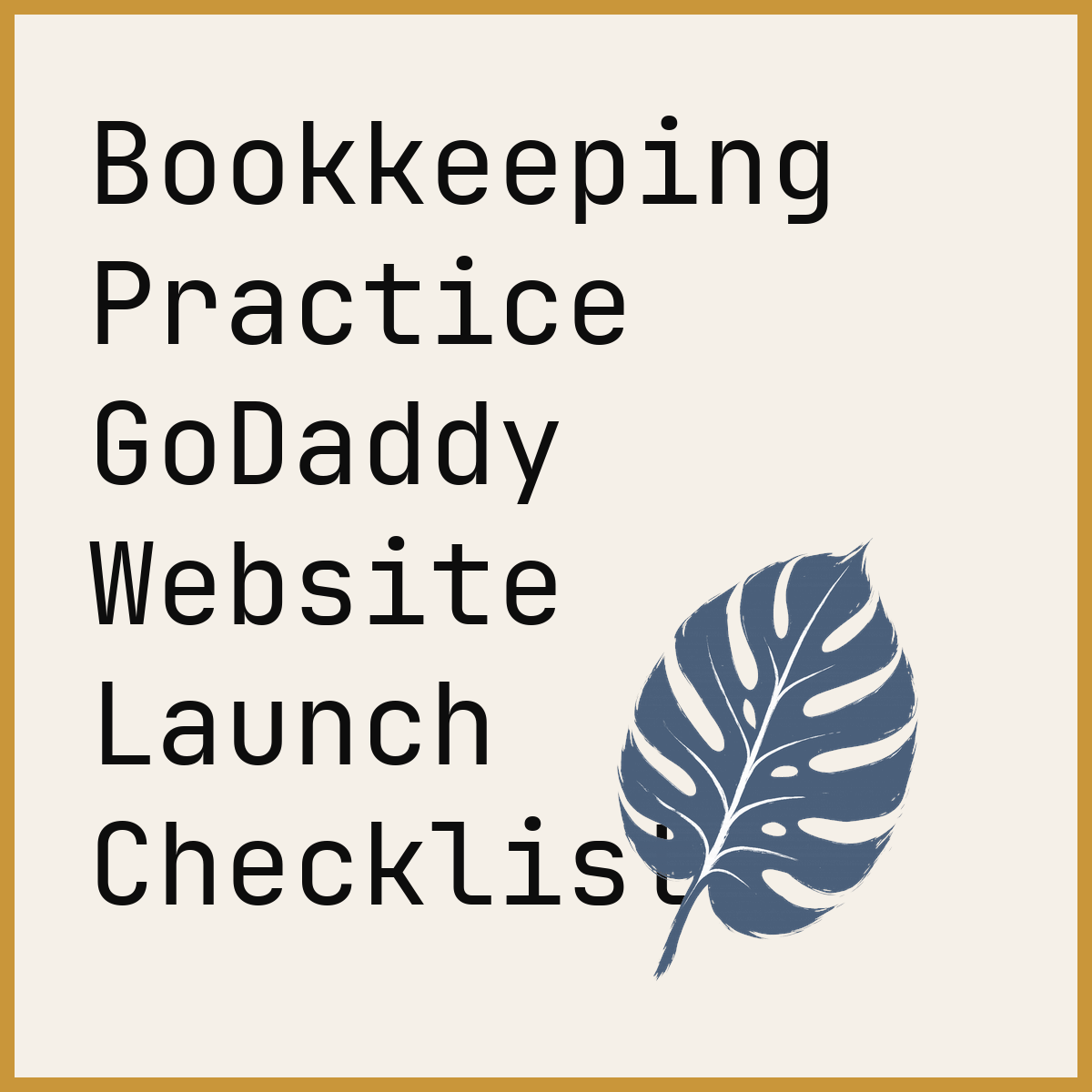Bookkeeping Practice GoDaddy Website Launch Checklist