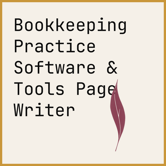Bookkeeping Practice Software & Tools Page Writer